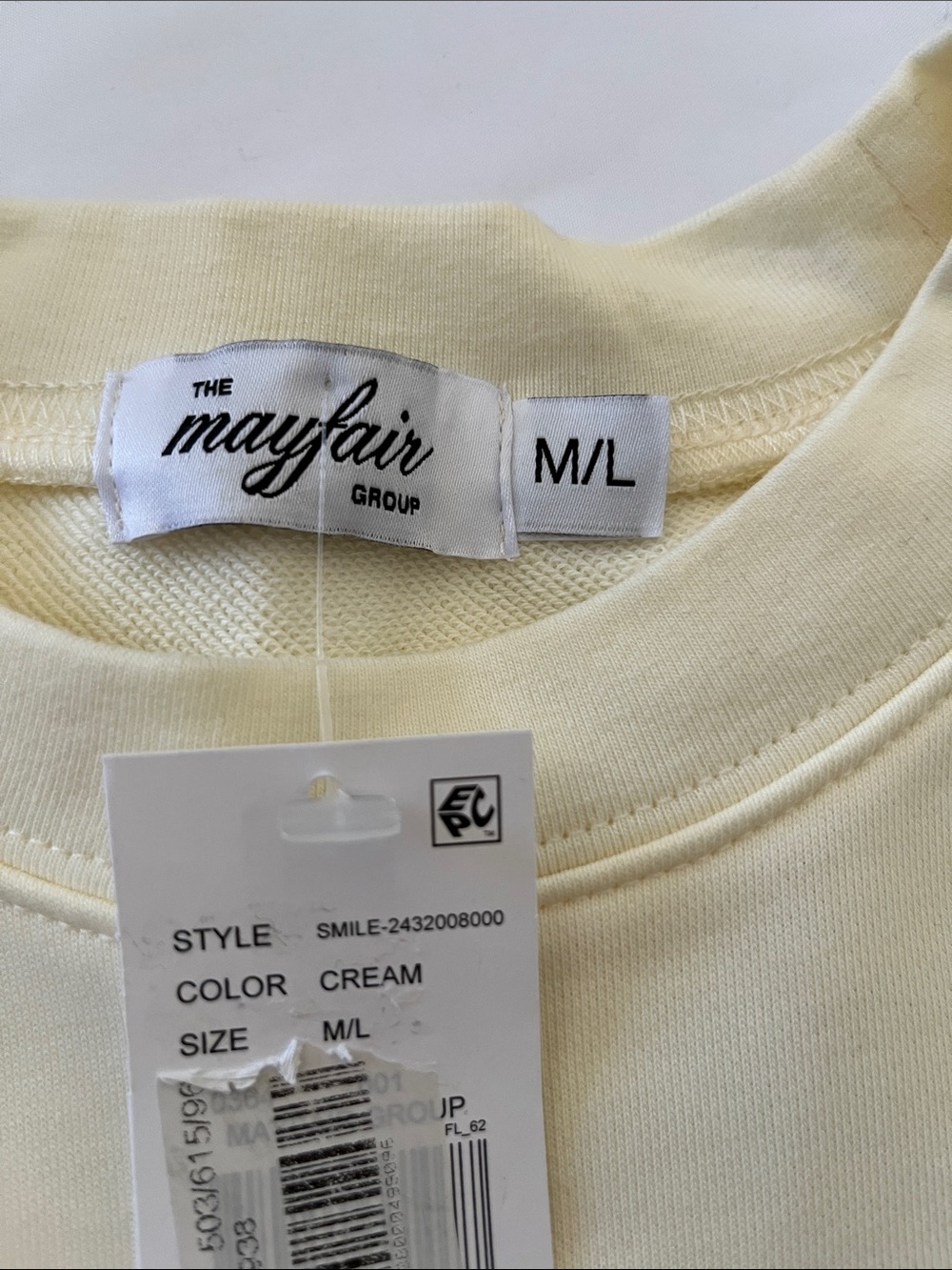 Graphic 'SMILE' Cream Sweatshirt - Picture 7 of 10